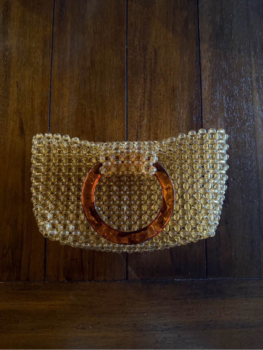 Vintage Amber Beaded Handle Bag - Picture 5 of 5